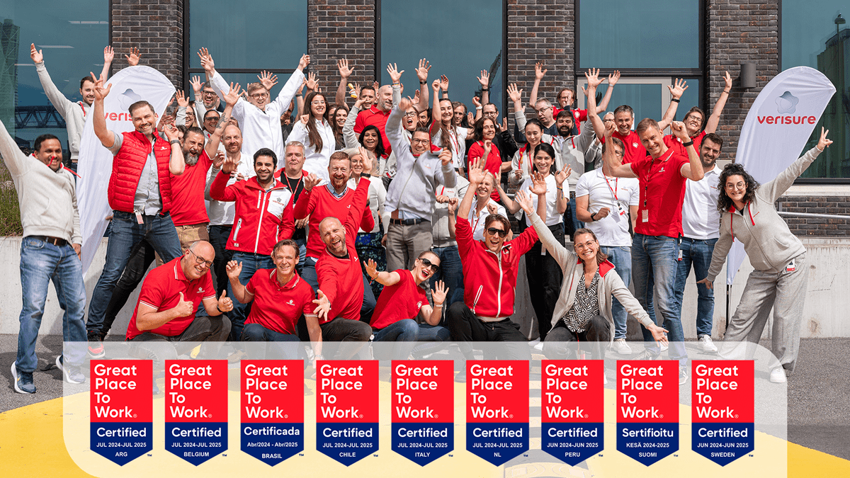 Verisure team celebrating Great Place To Work certification