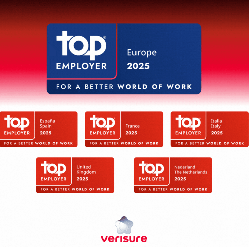 Verisure team celebrating Great Place To Work certification